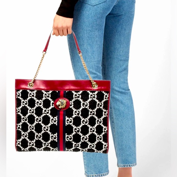 Gucci Rajah Large Tweed Tote - Picture 1 of 12